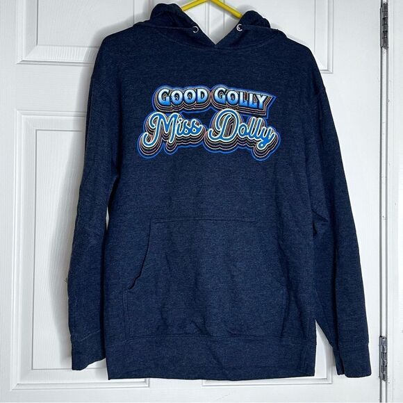 Dolly Parton gray hoodie w/ colorful retro script women’s size small - Picture 2 of 5